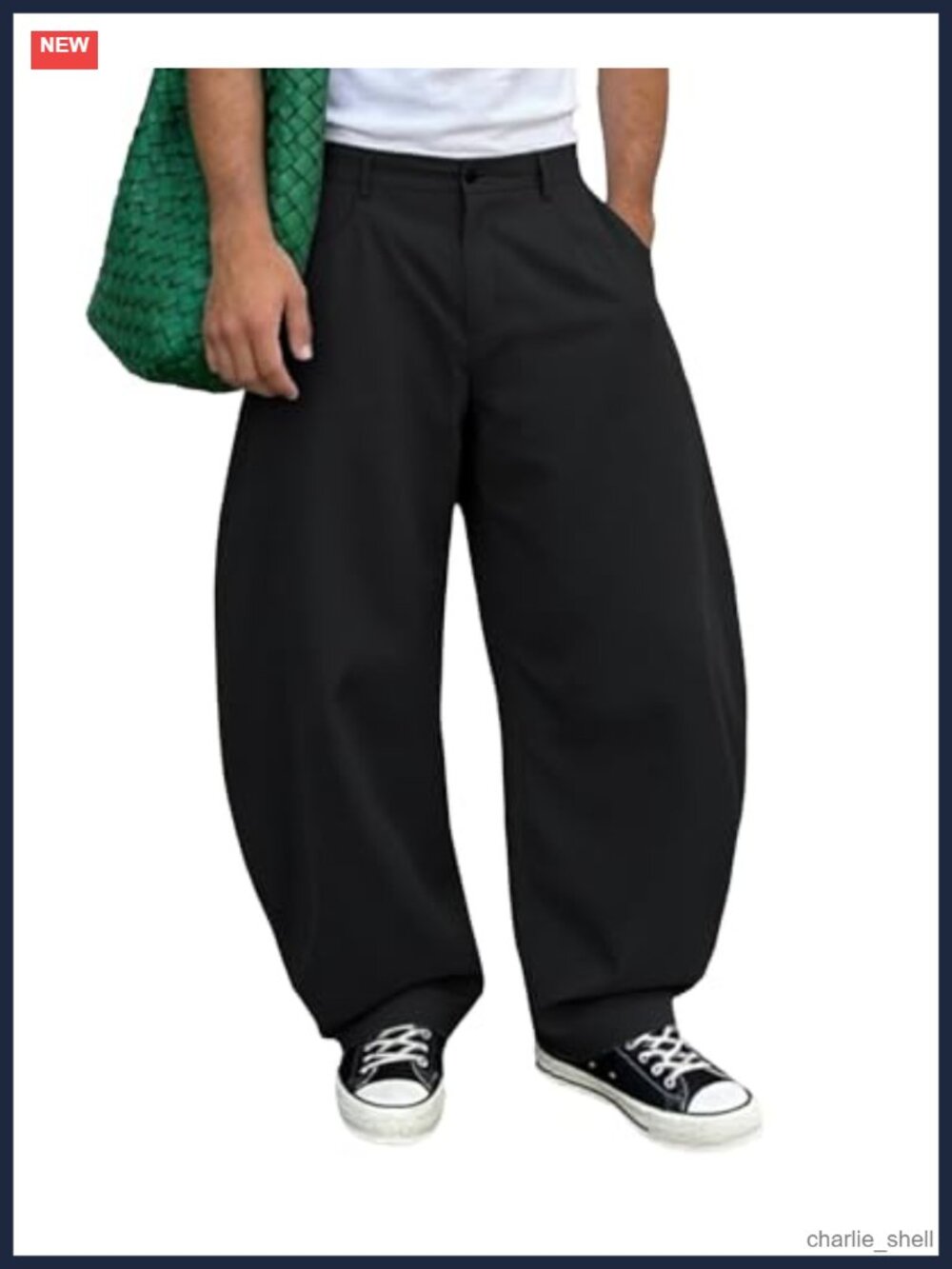 Men's Baggy Barrel Pants Wide Leg Lounge Elastic Waist Streetwear Lightweight